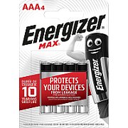 Baterii Max AAA, LR03, 1.5V, 4 buc/set, Energizer, dureaza cu 50% mai mult decat cele alkaline