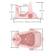 Scaun baie bebe cu ghidon , spatar reglabil, roz pal, U-Grow