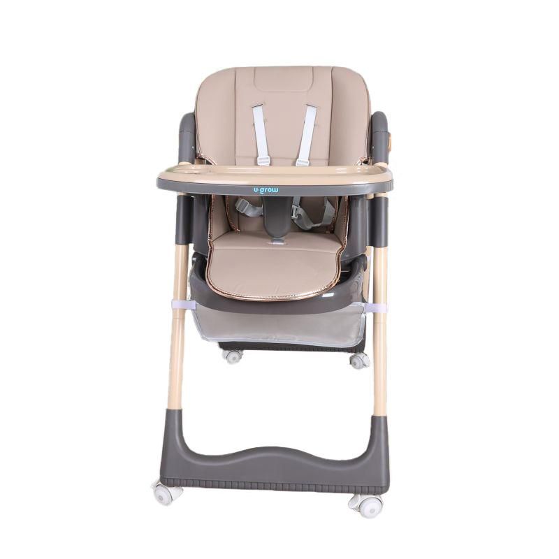 Scaun de masa cu inaltime ajustabila, spatar reglabil in 4 pozitii, pliabil, brown, U-Grow