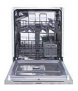 Masina de spalat vase incorporabila Heinner HDW-BIM60514E++, 14 seturi, 5 programe, clasa de eficienta energetica E, control electronic, Half load, pornire intarziata (3/6/9H), Extra uscare, programe: Intensiv, Universal, 90 minute, Rapid, cos superior ajustabil pe inaltime (gol), cos inferior cu 4