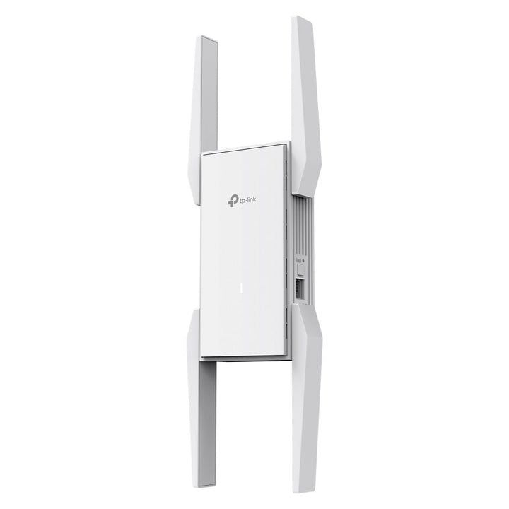 TP-LINK AX5400 Wall-Plate Wi-Fi 6 Extender PORT: 1× Gigabit RJ45 Port (Works as a downlink port in Extender mode, works as a uplink port in AP mode) SPEED: 574Mbps at  2.4 GHz + 4804 Mbps at 5 GHz FEATURE: Standard AC Power Power Plug and Powered with standard AC wall outlet, 4× External Antennas, Extender