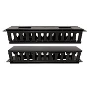 2U Rack Cable Organizer 19 with cover  black