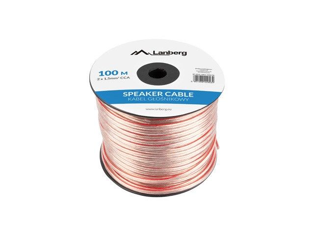 SPEAKER CABLE 2X1.5MM2 100M TRANSPARENT LANBERG