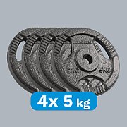 Cast iron weight set 4x5kg  bore 31mm  disc with handles  REBEL ACTIVE