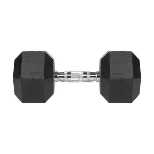 Rubberized cast iron dumbbell HEX 17.5 kg REBEL ACTIVE