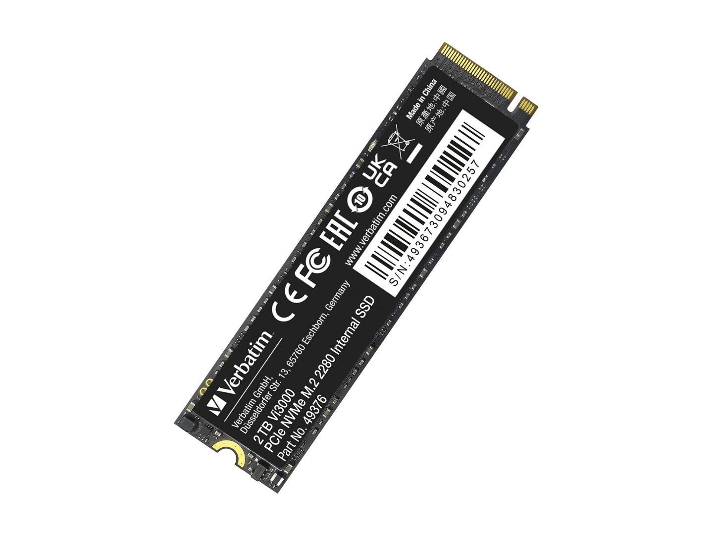 Verbatim VI3000 PCIE NVME M.2 SSD 2TB/M.2 2280 PCIE NVME INTERNAL