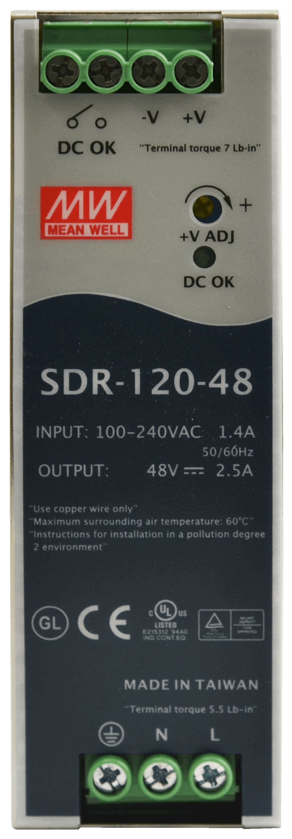 Pulsar SDR-120-48 DIN Rail Switching Power Supply