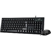 KIT wired GENIUS USB, tastatura 104 taste (concave) + mouse optic 1200dpi, 3 butoane, AI key, black,  KM-100SE   31330009400   (timbru verde 0.8 lei)