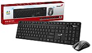 KIT wireless GENIUS, tastatura wireless 104 taste (slim) + mouse wireless 1200dpi, 3 butoane, 11 taste functii multimedia, silent, AI key, black,  KM-8216S , SmartGenius app  31340018400   (timbru verde 0.8 lei)