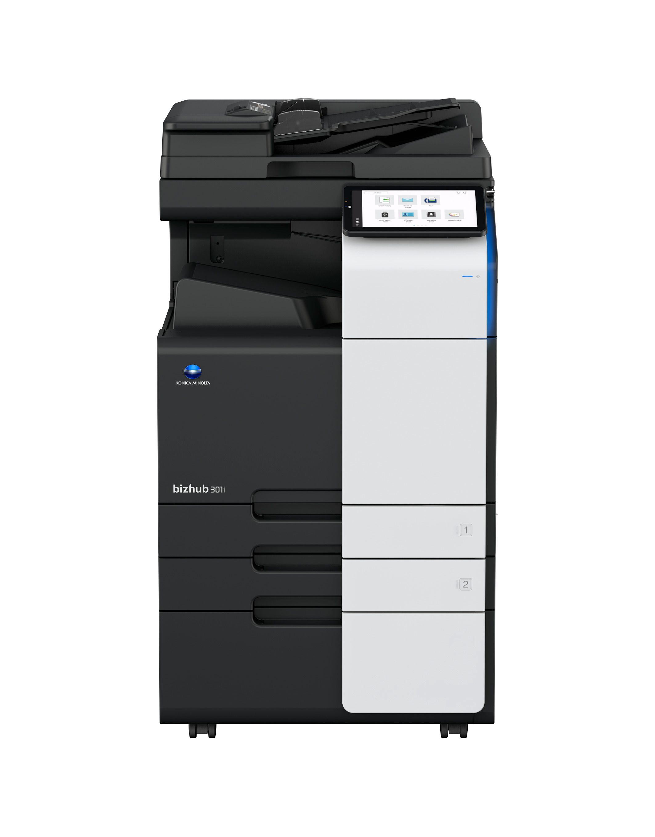 Imprimanta multifunctionala laser monocrom Konica Minolta BIZHUB 301i, A3, duplex, ADF, USB 2.0, 15 ppm negru, 15 ppm color