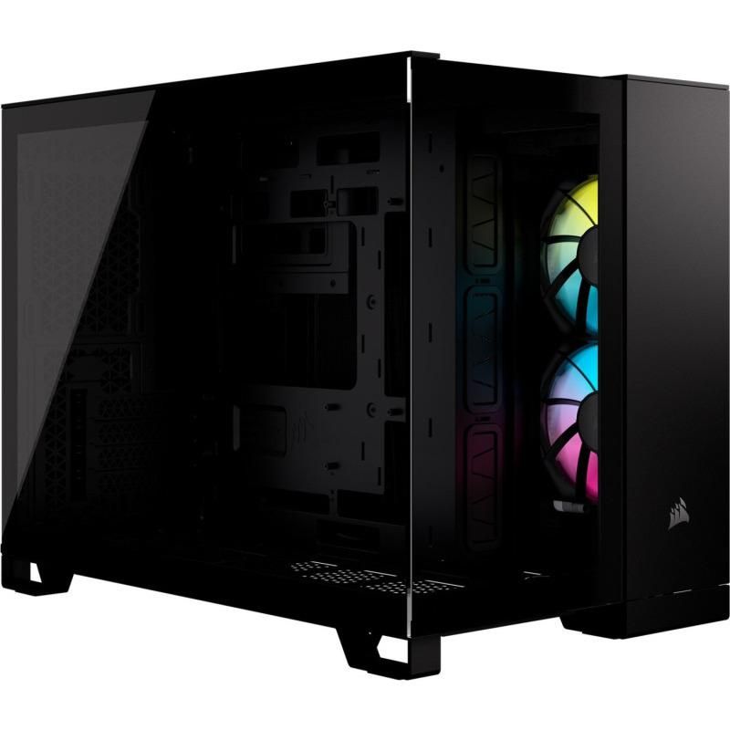 Carcasa CORSAIR iCUE LINK 2500X Micro ATX Dual Chamber Black, Tempered Glass, mATX, Cooling Layout: Top: 3x120mm sau 2x140mm, Side: 2x120mm, Bottom: 3x120mm sau 2x140mm, Rear: 1x120mm, Expansion Slots 4, 2x2.5 SSD 2x3.5 HDD, no psu included