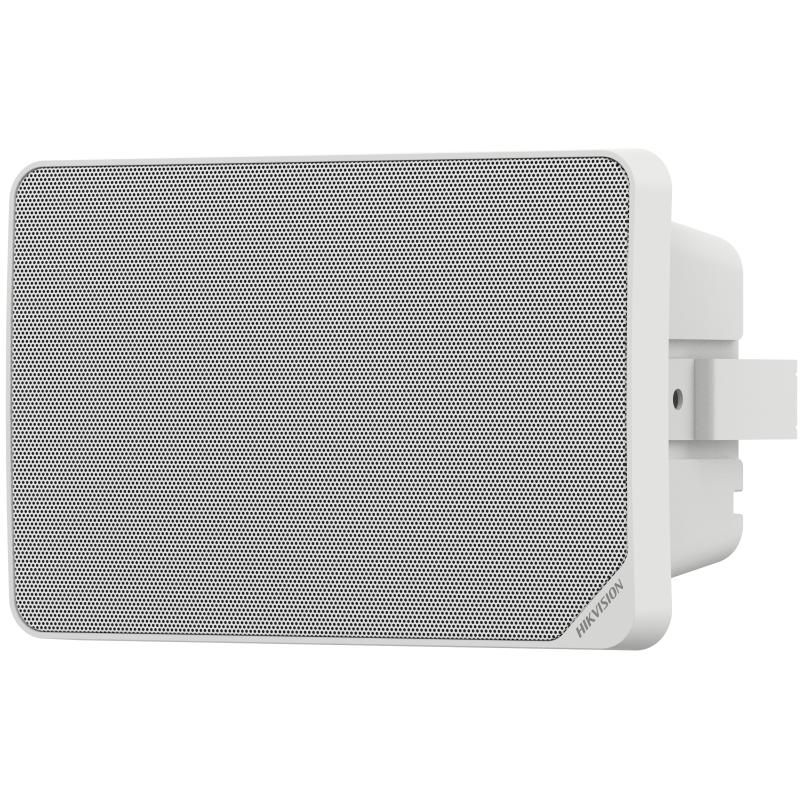 Difuzor public Hikvision DS-QAZ1110G1R-BE, 2 microfoane, 100 Hz to 18 kHz, putere difuzor: 10 W, Network Protocol: IPv4, HTTP, HTTPS , SIP, SSL/TLS , DNS, NTP, TCP, UDP, IGMP, ICMP, DHCP, ARP, interfata: RJ45 10 M/100 M Adaptive Ethernet port × 1, stocare: Built-in 64 GB EMMC (Audio file storage is