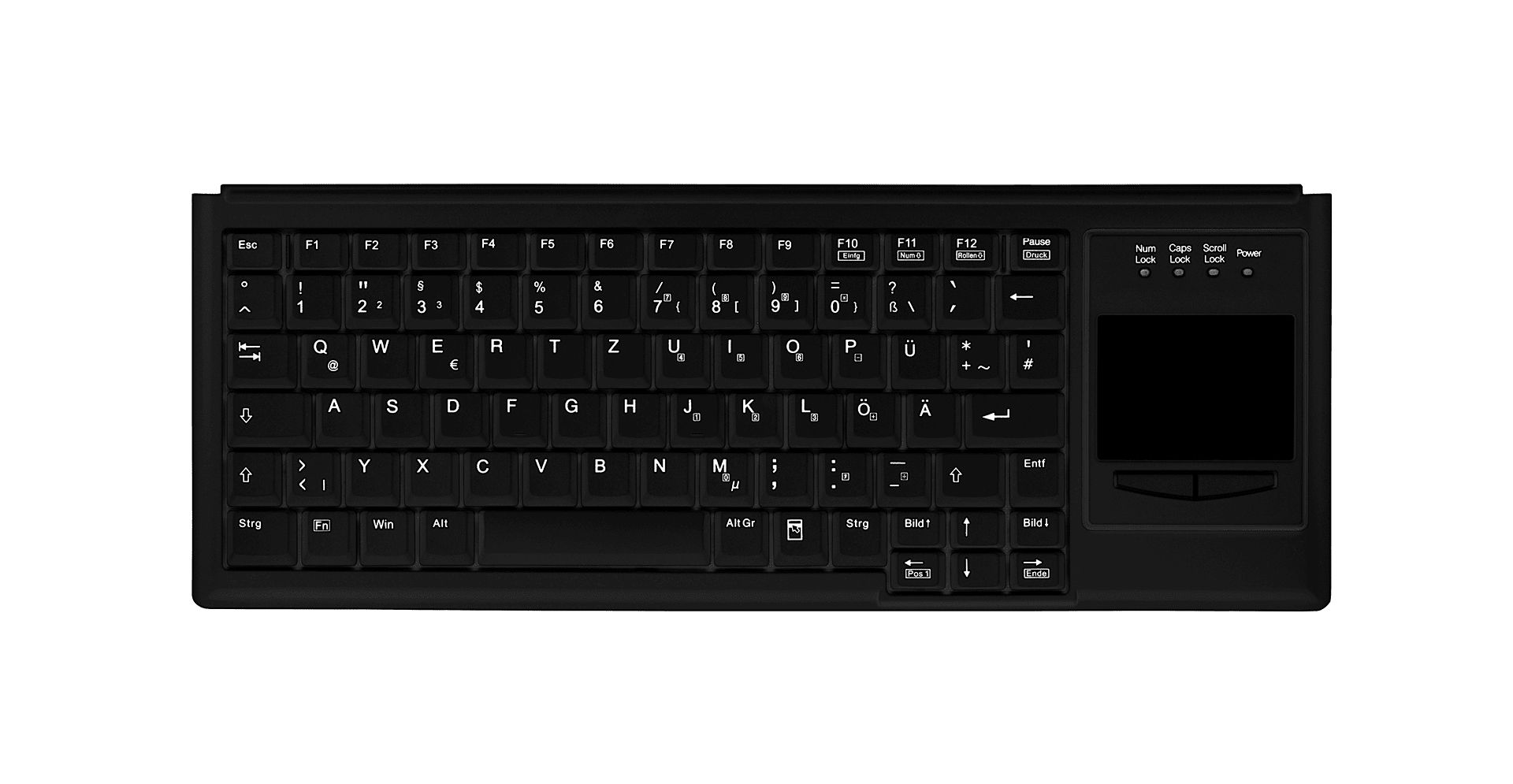 INDUSTRY 4.0 COMPACT ULTRAFLAT/TOUCHPAD KEYBOARD PS2 BLACK