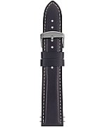 Zeppelin leather strap black  22 mm