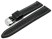 Zeppelin leather strap black  22 mm