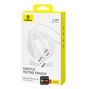 Cablu alimentare si date Baseus  USB 2.0 - USB Type-C (T), 1.2 m, alb