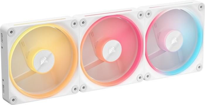 Ventilatoare Carcasa CORSAIR iCUE LINK LX120 REVERSE 3x120mm RGB ALB, viteza 2400 RPM +/- 10%, Airflow: 70 CFM, Presiune Statica: 3.8 mm-H2O, Nivel de zgomot: 35.1 dBA