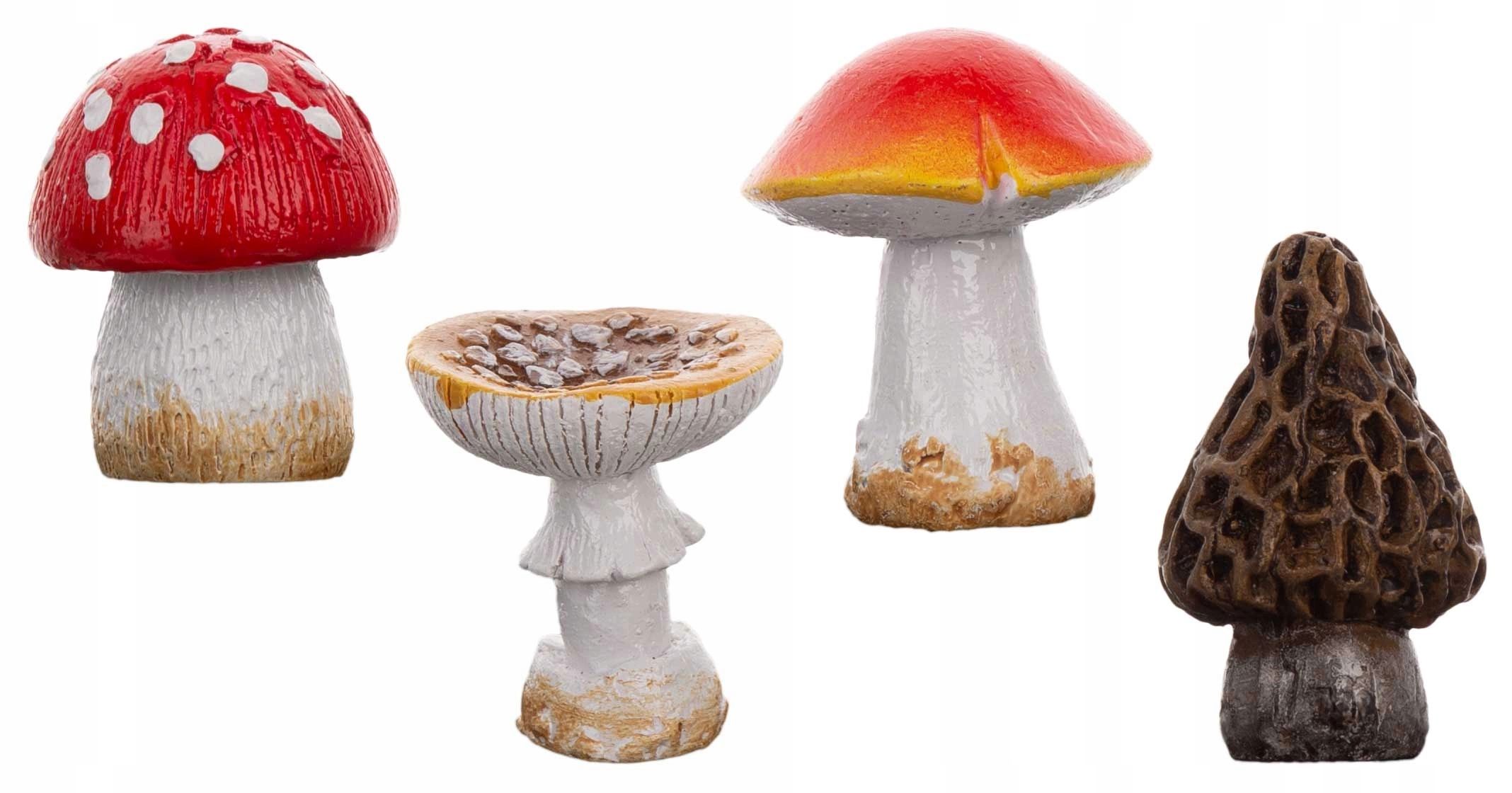 RITUALI DOMESTICI STUDIO54 Zestaw 4 figurek dekoracyjnych grzyb 8 x 10 cm