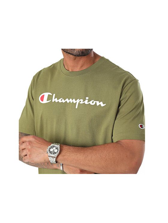 Koszulka męska Champion SS Tee oliwkowa 220256 GS573 XL