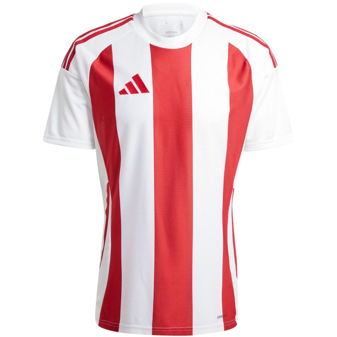Koszulka męska adidas Striped 24 Jersey biało-czerwona IW2142 L