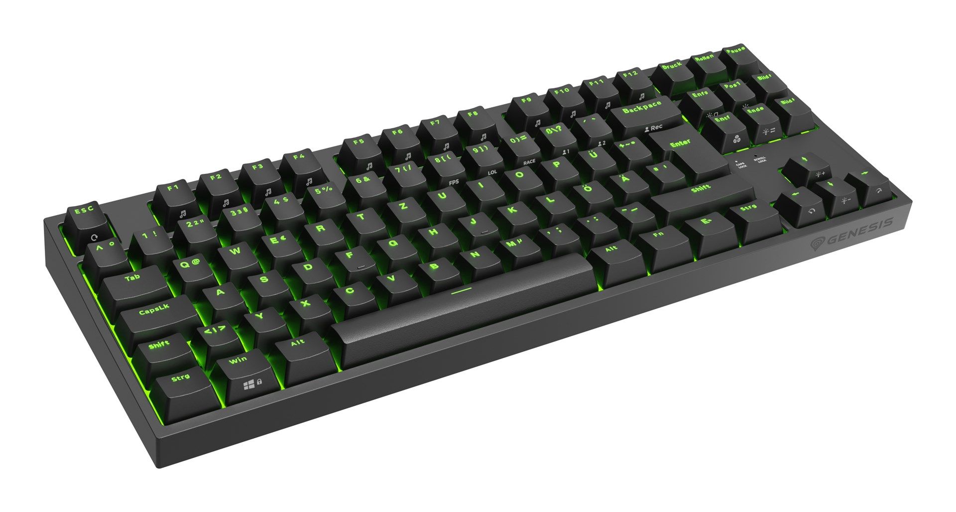 GAMING KEYBOARD GENESIS THOR 404 TKL DE RGB BACKLIGHT MECHANICAL BLACK GATERON YELLOW PR