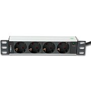 10' 1U X4 Power Strip - Schuko Sockets
