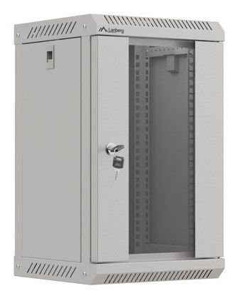 WALL-HUNG RACK CABINET 10  9U 300X300 GREY GLAZED DOOR LANBERG (FLAT PACK)