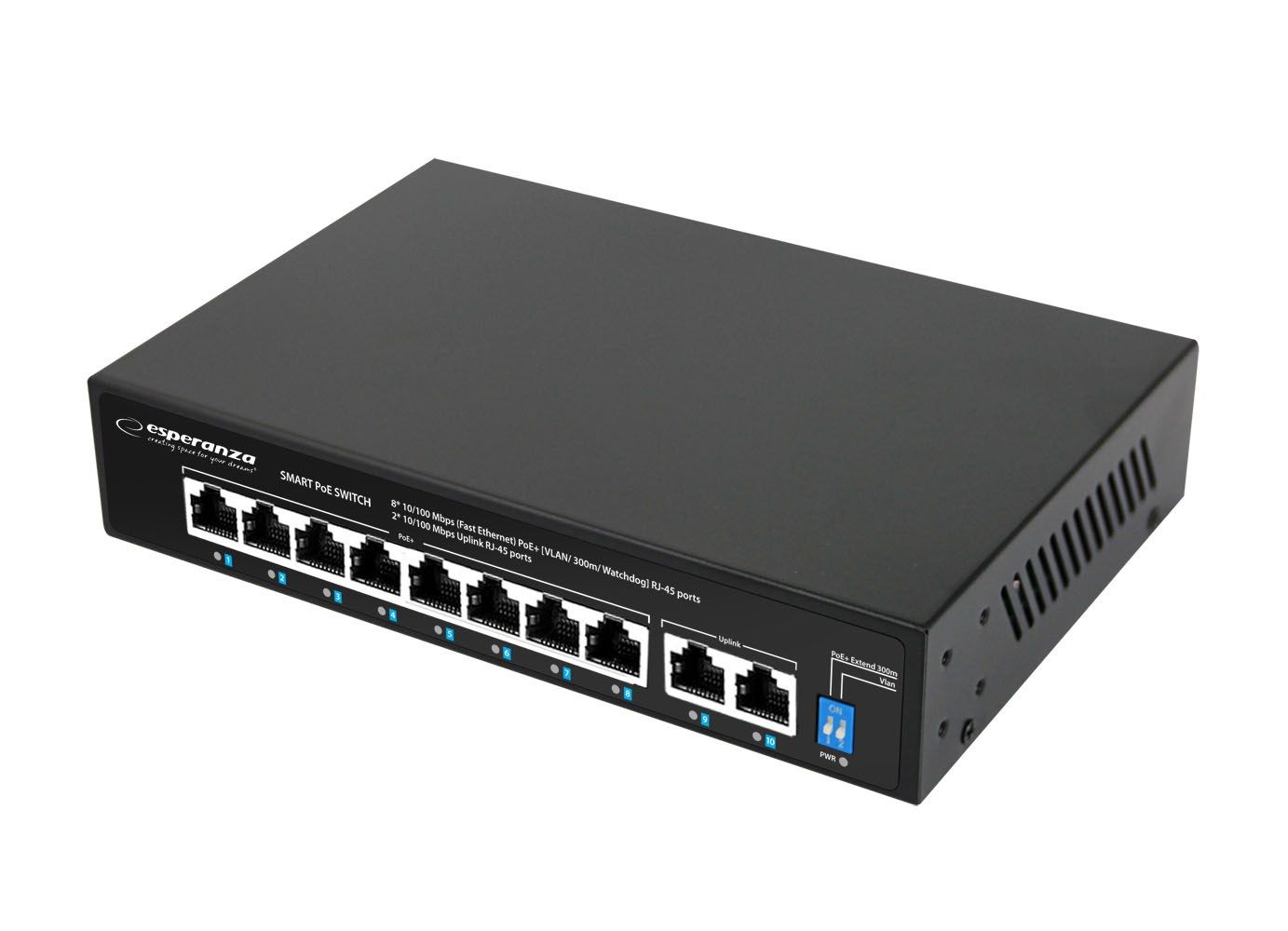 Esperanza Esperanza ENS106 10-port Poe Switch 10/100 96W
