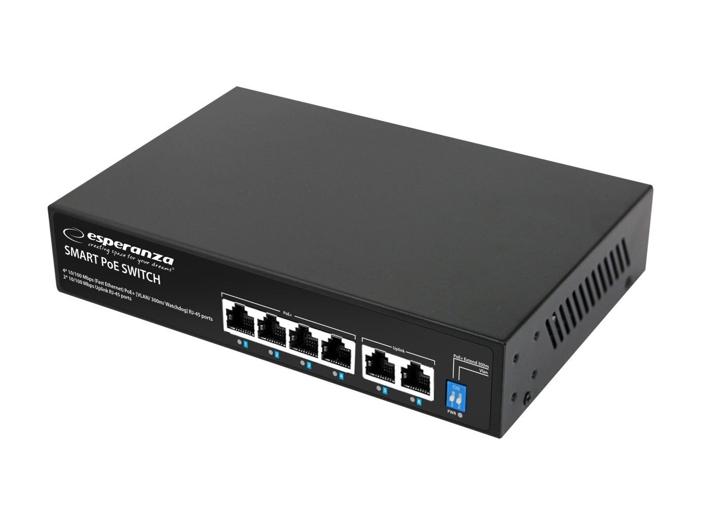Esperanza Esperanza ENS105 6-port Poe Switch 10/100 60W