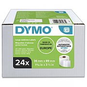 DYMO LW Large Address Labels 36 x 89 mm S0722390 Balta Lipni spausdintuvo etikete