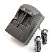 Ładowarka + 2 x akumulator CR123A 3V