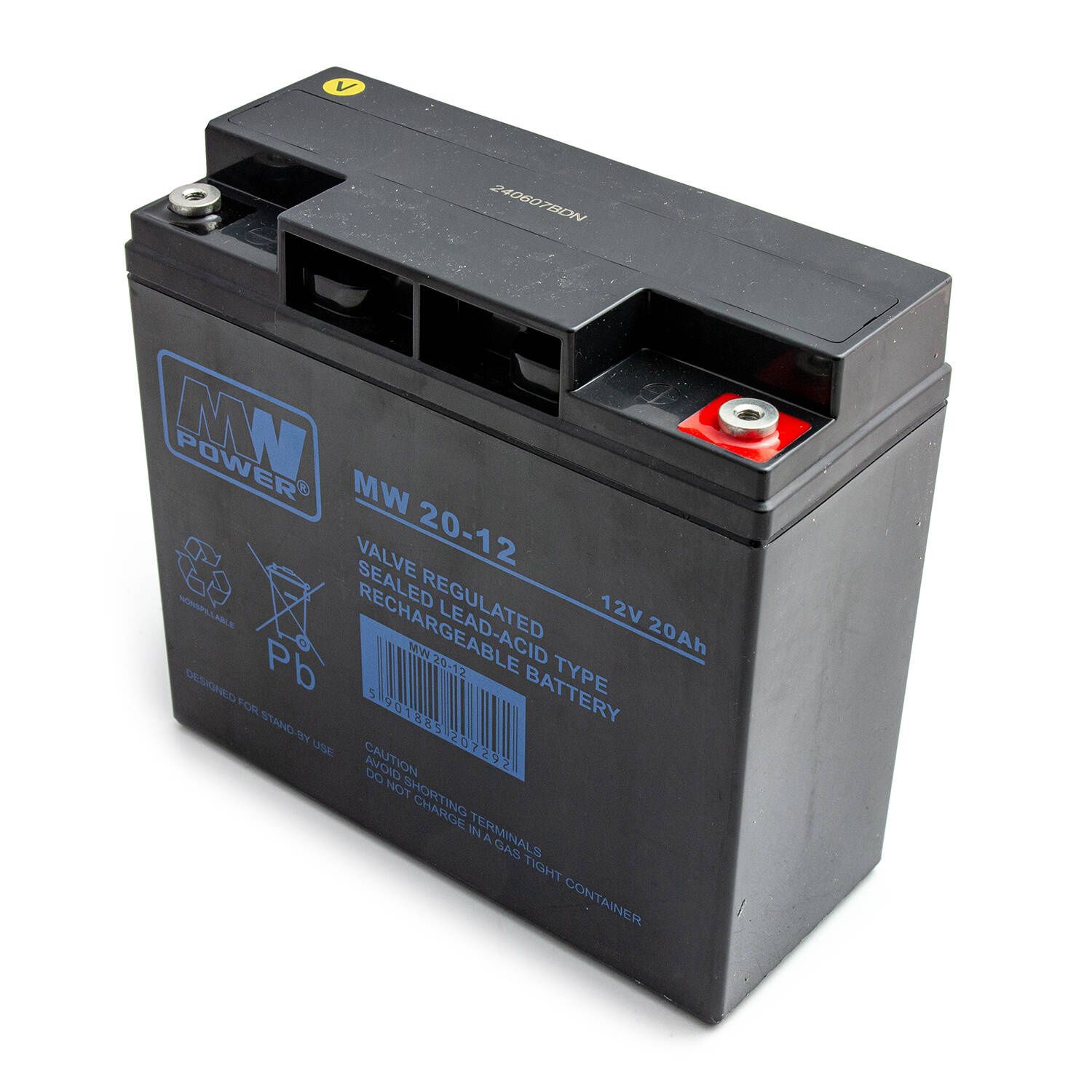 MPL MW POWER MW 20-12 UPS battery Lead-acid accumulator AGM Maintenance-free 12 V 20 Ah Black