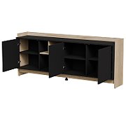 Cama PORTO 3D chest of drawers 190x38x77 oak/black