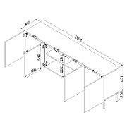 SIENA chest of drawers 200x40x75 matte black