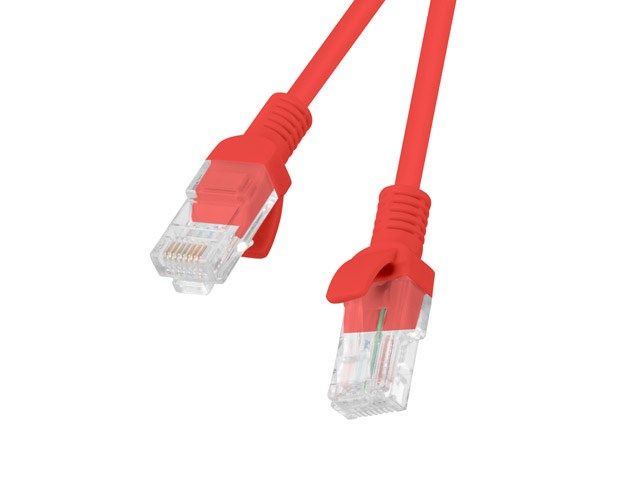 Lanberg PATCHCORD KAT.6 UTP 0.25M CZERWONY FLUKE PASSED LANBERG 10-PACK