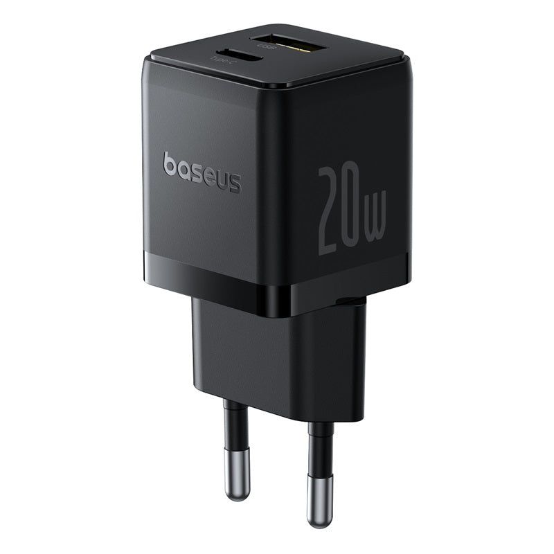 INCARCATOR retea Baseus Palm, Quick Charge 20W, 1 x USB, 1 x USB Type-C 5V/3.0A, include cablu USB Type-C la USB Type-C 1m, negru  P10111608113-01  (timbru verde 0.18 lei) - 6932172677381
