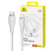CABLU alimentare si date Baseus Pudding, Fast Charging Data Cable pt. smartphone, USB Type-C la Iphone Lightning 20W, 1.2m, alb  P10355701221-B1  (timbru verde 0.08 lei) - 6932172650193