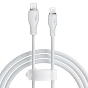 CABLU alimentare si date Baseus Pudding, Fast Charging Data Cable pt. smartphone, USB Type-C la Iphone Lightning 20W, 1.2m, alb  P10355701221-B1  (timbru verde 0.08 lei) - 6932172650193