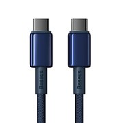 CABLU alimentare si date Baseus Tungsten, Fast Charging Data Cable pt. smartphone, USB Type-C la USB Type-C 100W, 1m, albastru  P10319800321-03  (timbru verde 0.08 lei) - 6932172655594