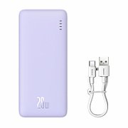 POWER BANK Baseus Airpow, 10000mAh, 20W, 1 x USB 1 x USB Type-C, total 3A, violet,  P10022801513-00  (timbru verde 0.98 lei) - 6932172646974