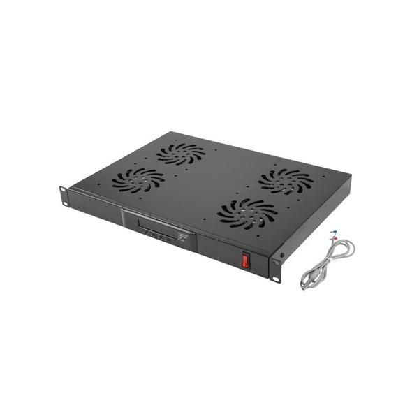 Baterie de patru ventilatoare cu termostat digital, senzor de temperatură și afișaj LCD, Xcab