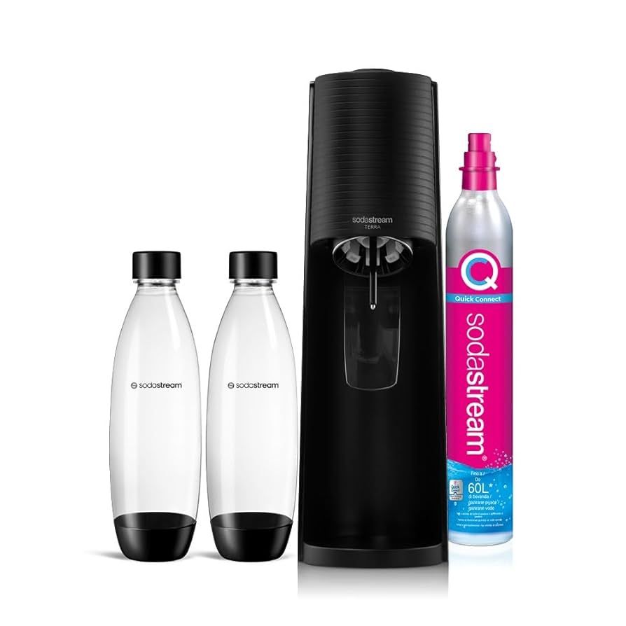 SodaStream Soda Maker Terra Valuepack QC black Schwarz incl 2 bottles (1012812310)