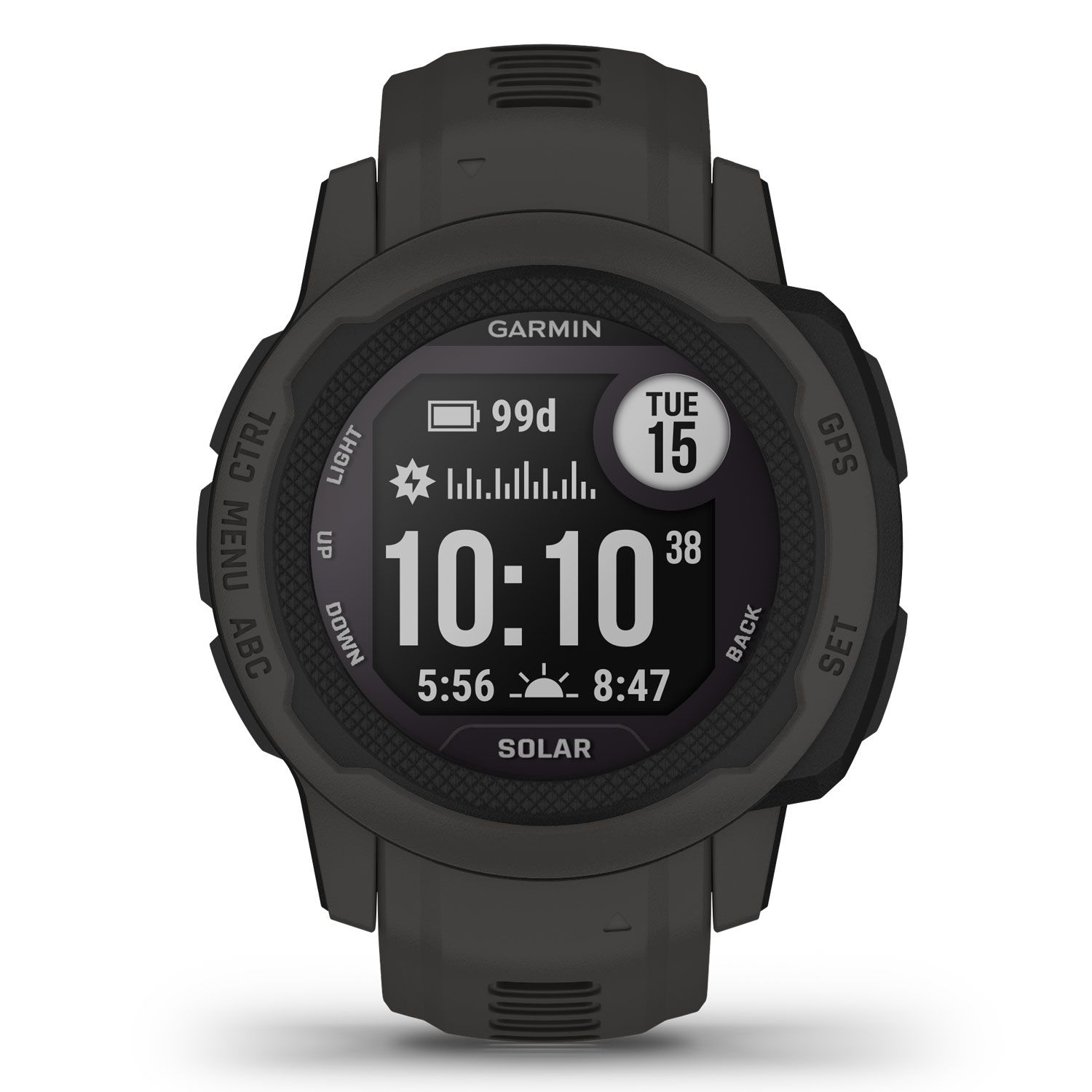 Garmin Instinct 2S Solar 2.01 cm (0.79 ) MIP 40 mm Digital 156 x 156 pixels Graphite GPS (satellite)