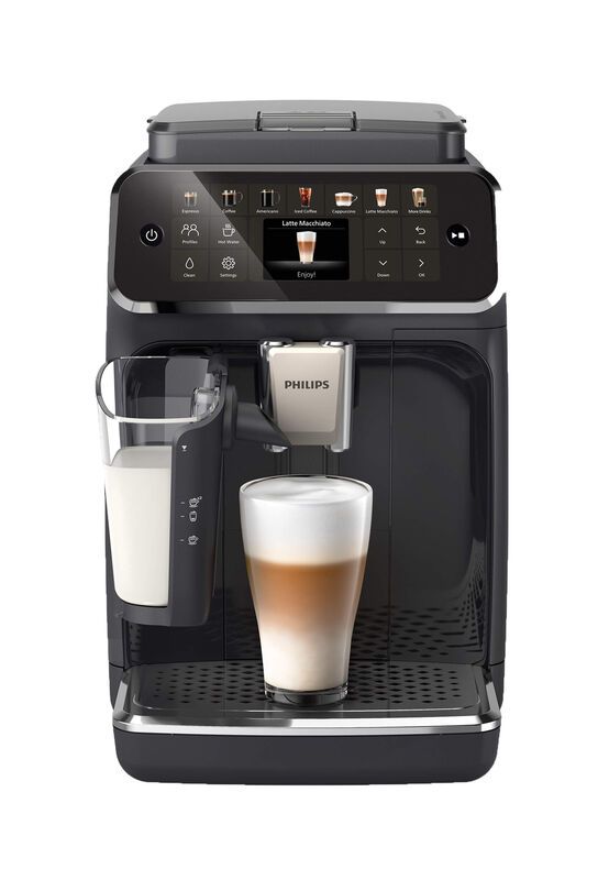 Philips coffee machine EP4441/50 with 15 bar pump pressure  built-in milk frother  fully automatic  1500 W  black