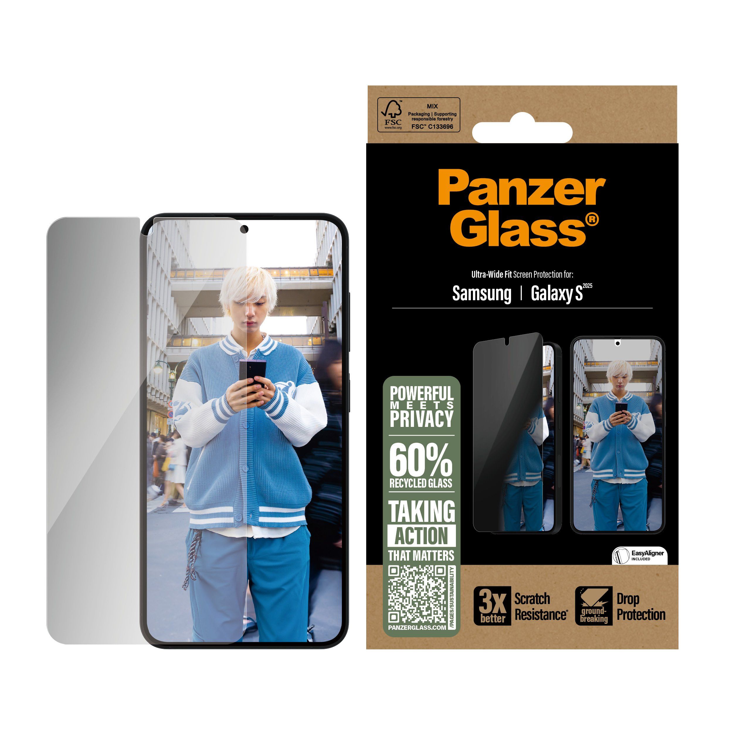 PanzerGlass ® Privacy Screen Protector Samsung Galaxy S25 | S24 | Ultra-Wide Fit