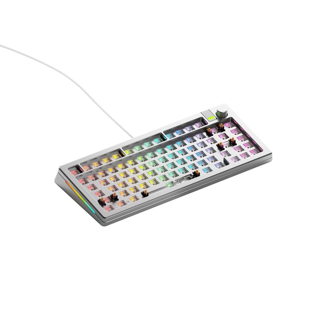 Glorious GMMK 3 Pro 75% custom gaming keyboard barebone  ANSI layout  silver