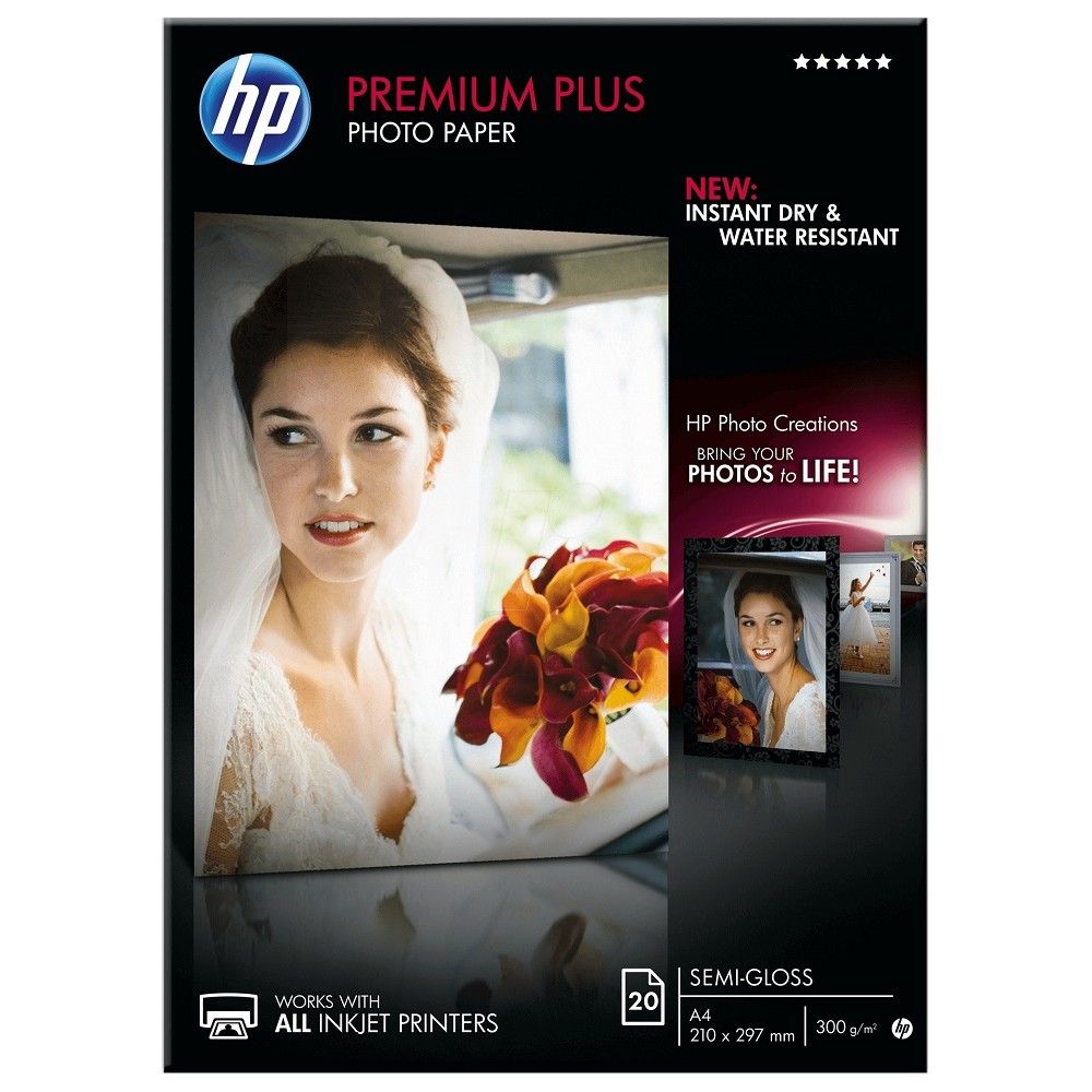 HP Hârtie foto semilucioasă Premium Plus - 20 coli/A4/210 x 297 mm