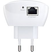 TP-LINK Wireless Range Extender TP-link, N300, Wall Plugged, 2.4GHz, 2 antene interne, 1 port LAN/WAN, Range extender button / Range extender mode, Atheros, 2T2R
