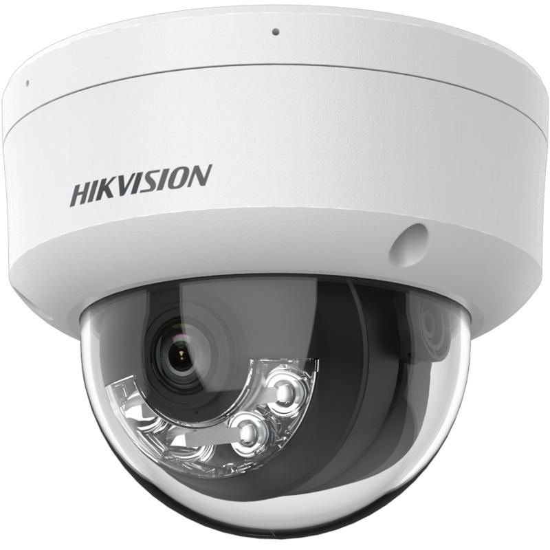 Camera de supraveghere IP Dome 4MP Smart Hybrid Light Hikvision DS-2CD1143G2-LIUF(2.8MM), lentila fixa 2.8mm, iluminare min: Color: 0.005 Lux @ (F1.6, AGC ON),B/W: 0 Lux cu IR 30m, microfon incorporat, slot card de memorie: microSD/microSDHC/microSDXC pan la 512GB, alarma la evenimente: motion