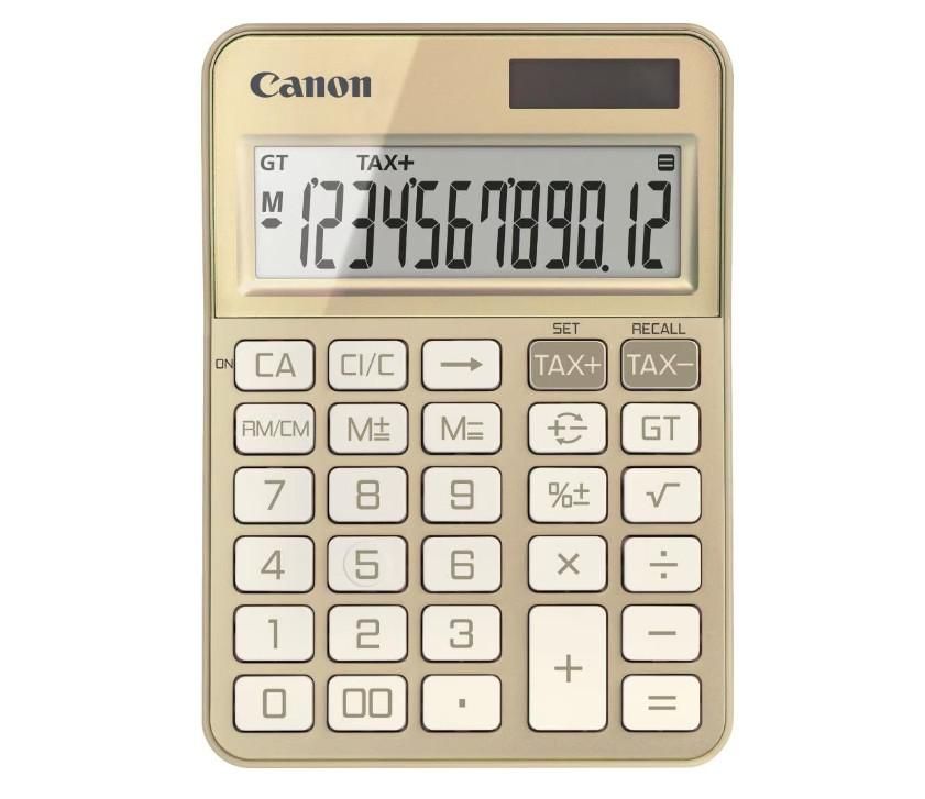    Calculator birou Canon KS-125KB-GD, Gold, 12 digits, 29 keys, dual power, M+, M-,RM/CM, Tax+, Tax-   